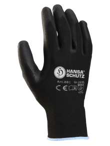 Nylon PU glove, black
